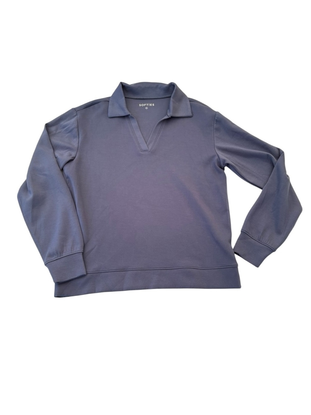 Softies size small Blue pullover lounge wear Polo Top soft minimal casual